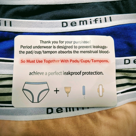 Demifill 6 Pack Assorted Period Brief Underwear Girls Size Small 10-12 Years New - Picture 9 of 10